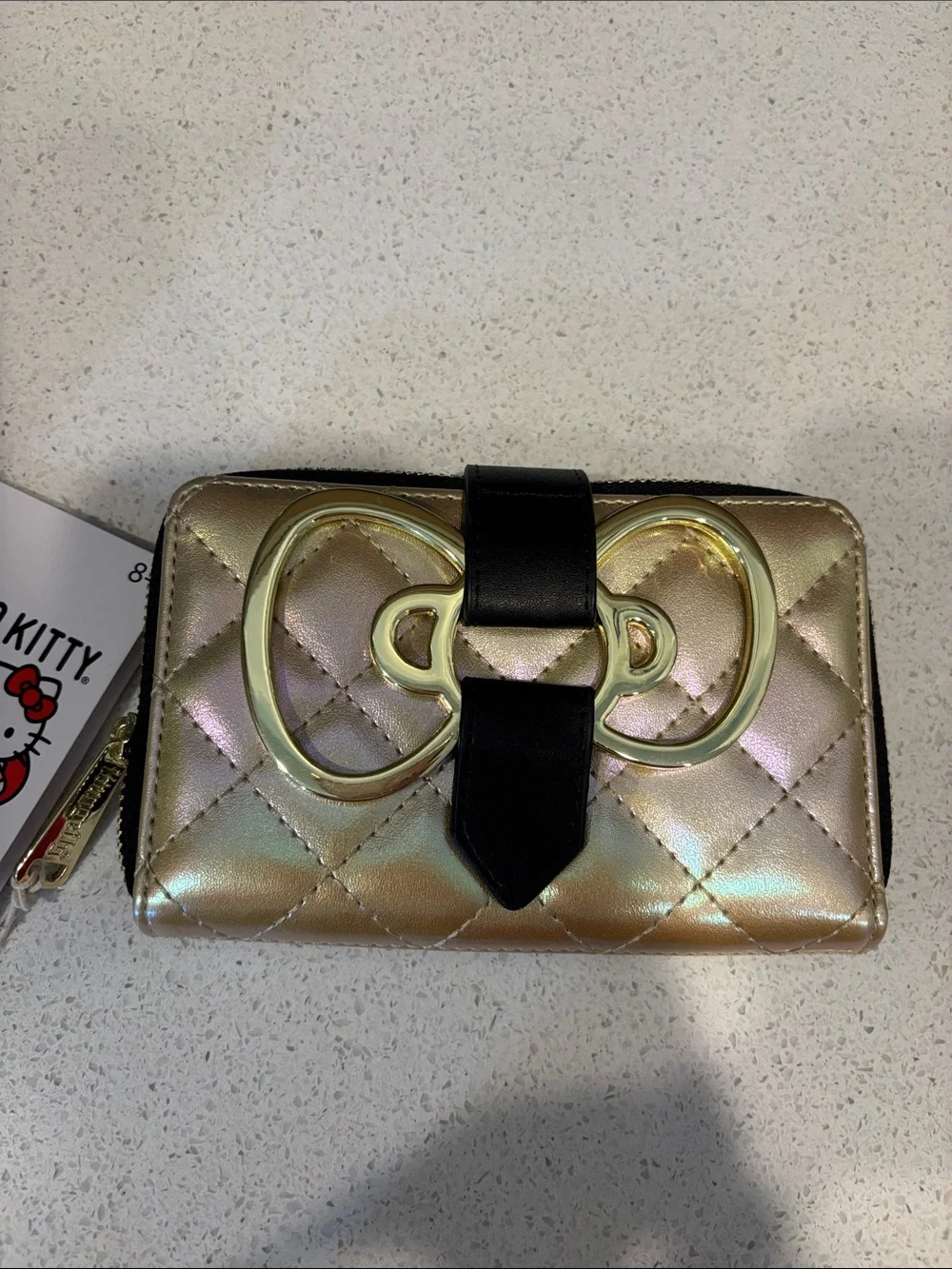 Loungefly Sanrio Hello Kitty Iridescent Gold Mini Backpack and Wallet Set NWT